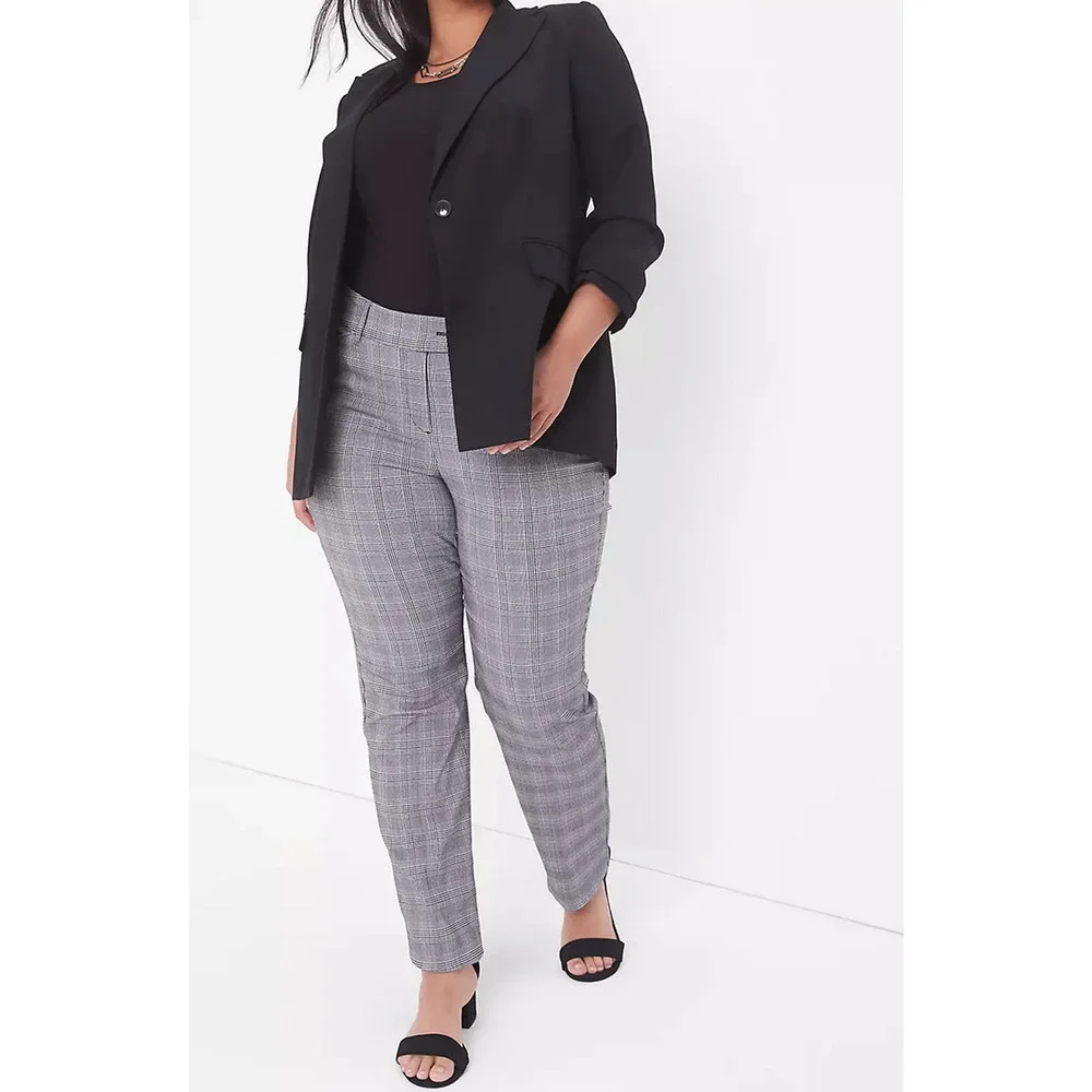 NEW LANE BRYANT BLACK PERFECT DRAPE ONE BUTTON BLAZER JACKET SZ 22